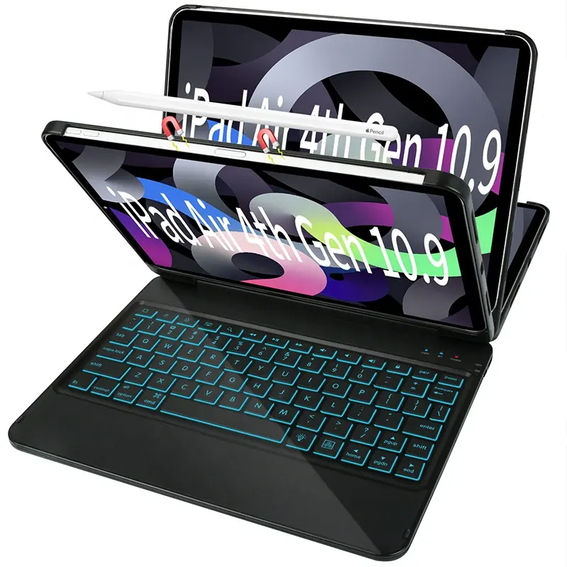 2021 de gama alta 2 en 1 de Multi-color de protección completa resistente 11 pulgadas teclado inalámbrico Smart Tablet caso para iPad Pro