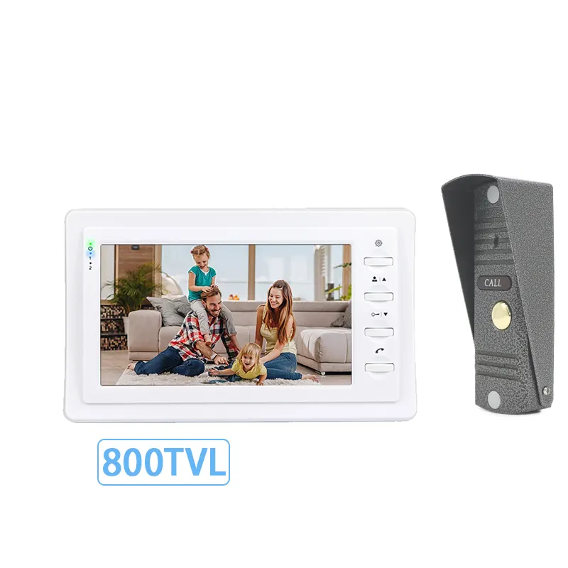 Factory sale 800TVL 4 wire 7 Inch aluminum video intercom system Handsfree Doorbell kit