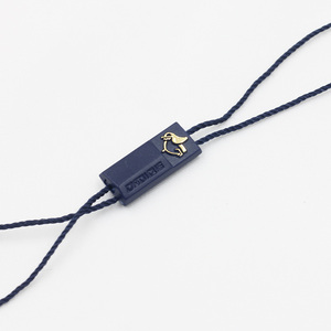 Custom 3d Embossed Brand Name Logo Garment <strong>String</strong> <strong>Loop</strong> Plastic Seal <strong>Tag</strong> Sustainable <strong>Hang</strong> <strong>Tag</strong> <strong>String</strong> Lock - Product Image 5