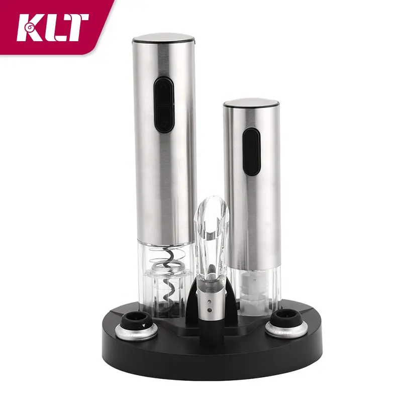 KLT Custom collection Perfect Choice 6-in-1 Stainless Steel Electric Wine Opener Set