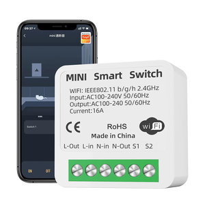 DIYミニWIFItuyaスマートライトコントローラーサーキットブレーカー16A2ウェイスイッチスマートホーム用