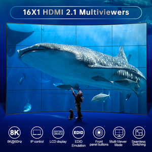 HDMI2.1 8K60 Multi Viewer HDMI Switch 16x1 Conmutación sin costuras Modo de pantalla múltiple Soporte Web RS232 Control de botón - Product Image 6