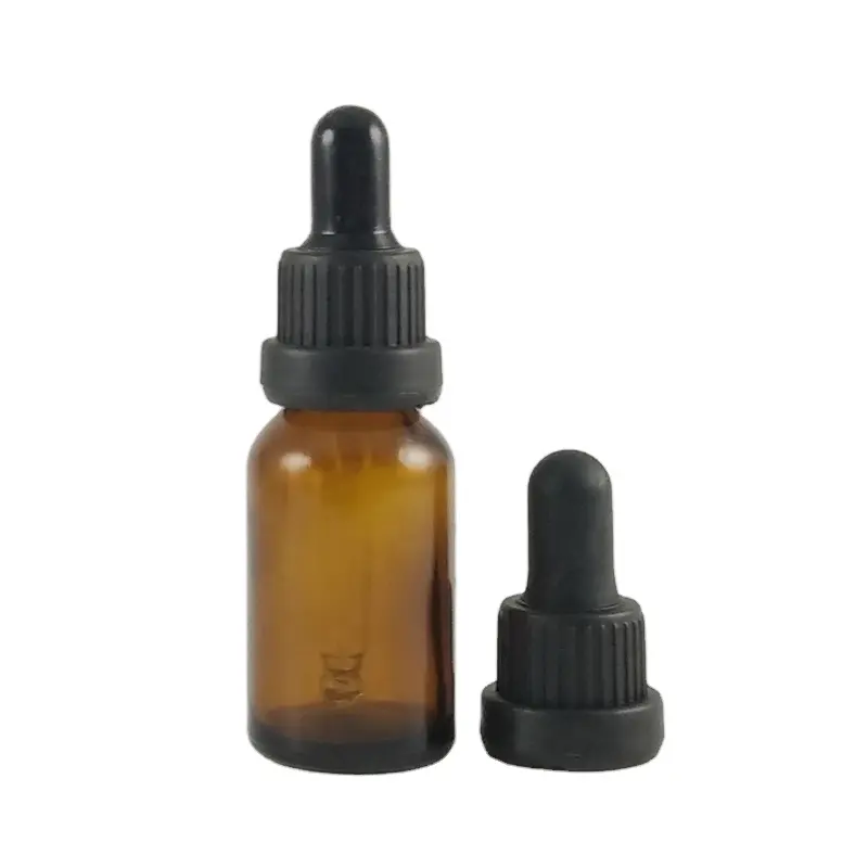 custom tamper proof evident lid 15ml essential oil bottle 15 ml amber glass bottle with dropper