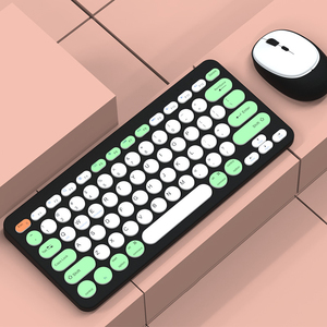 Kit de teclado y ratón multidispositivo de 3 modos de tamaño pequeño, conjunto combinado de miniteclado y ratón inalámbrico 2,4G BT