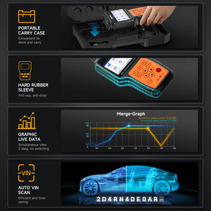 Escáner automático FOXWELL NT650 Elite, herramienta de diagnóstico OBD2 portátil para todos los coches, Analizador de motor de 26 funciones especiales - Product Image 5