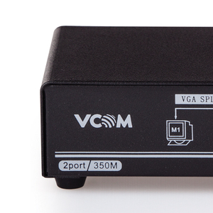 VCOM 1080P VGA Splitter 1 en 2 salidas con adaptador de corriente DC 12V para 1 computadora que conecta 2 monitores