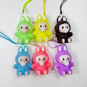 Labubu tükürmek kabarcıklar dekompresyon oyuncak kabarcık üfleme Pop Mart bebek stres rahatlatıcı yoğurun müzik gelgit oyun bebek kör kutu - Product Image 3