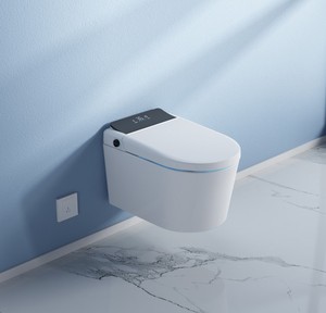Fabrika toptan duvar asılı otomatik kendini açık tek parça seramik akıllı wc tuvalet bide ile - Product Image 1