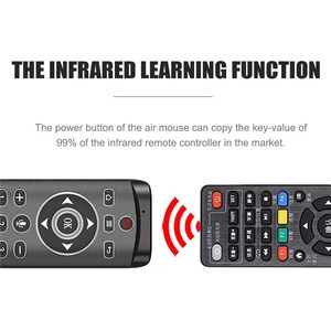 2.4G Wireless mini Tastiera MT1 Vocale Telecomando con il Mouse Dell'aria e la Retroilluminazione di Colore Nero Giroscopio e Funzione di Apprendimento - Product Image 4