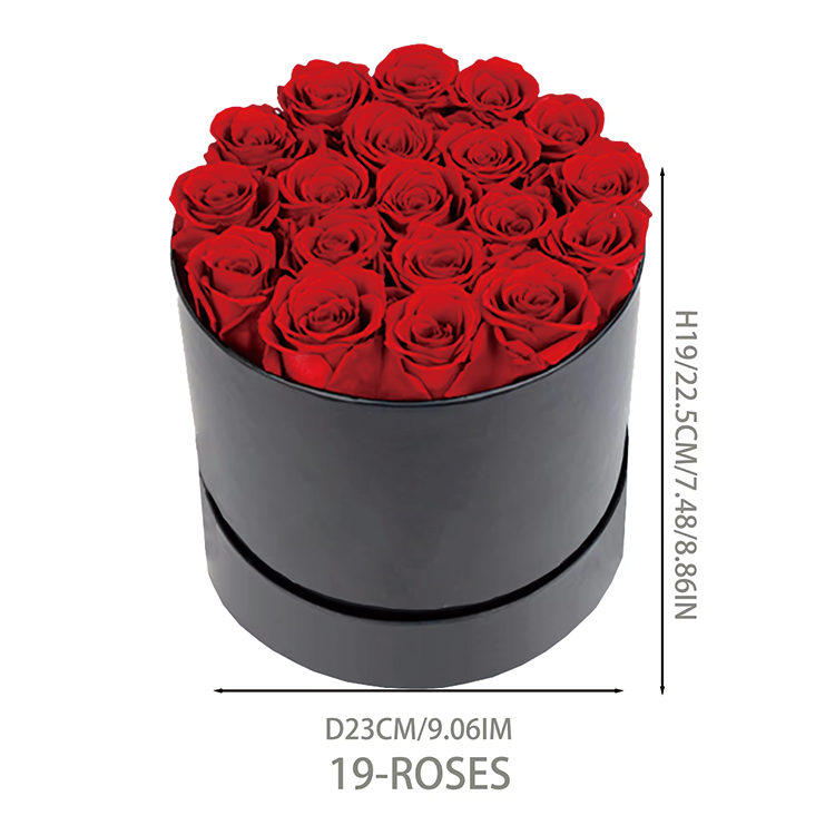 19 Roses In Round Box