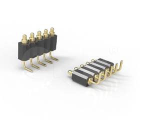 4-<strong>Pin</strong> Spring-Loaded Pogo <strong>Pin</strong> Connector 4.0 mm Pitch Vertical Through Holes 8.0mm PCB Male Header Brass Customized OEM Support - Product Image 4