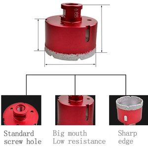 Diamond Vacuum Brazed Dry Drilling <strong>Core</strong> <strong>Bits</strong> M14 Thread Crown Porcelain Ceramic Tile Drill <strong>Bits</strong> Granite Marble Hole Saw - Product Image 2