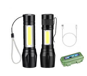 Çok fonksiyonlu teleskopik odaklama su geçirmez 3w cob led xpe cep minik meşale ışık şarj edilebilir mini fenerleri - Product Image 1