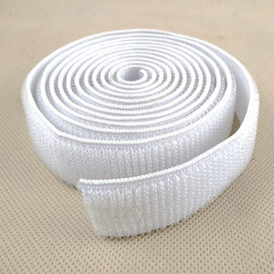 <strong>Elastic</strong> Hook and <strong>Loop</strong> Band White 1&quot; 25mm Hook <strong>Loop</strong> Tape <strong>With</strong> Rubber for <strong>Elastic</strong> Strap Stretch <strong>Loop</strong> - Product Image 5