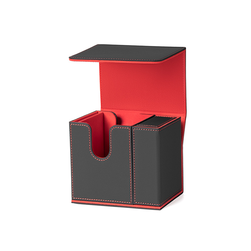 Boîte à dés à fenêtre à ouverture unique-noir et rouge