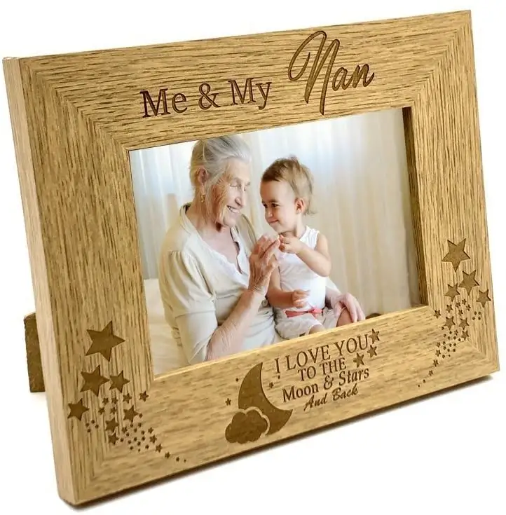 Foto de regalo natural de madera personalizada, marco de madera para fotos deslumbrantes
