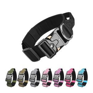 <span class=keywords><strong>Collar</strong></span> ajustable de nailon de lujo para mascotas, estilo táctico resistente para perros grandes y medianos, decoración de remache con estampado clásico con luces - Product Image 2