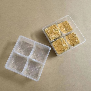 定制磨砂半透明食品级聚丙烯塑料饼干泡罩托盘4孔隔间核桃饼干泡罩托盘