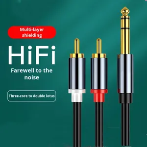 6.5毫米至双RCA音频电缆红色和白色扬声器转换电缆，适用于电话和计算机30m长VGA连接器类型 - Product Image 1