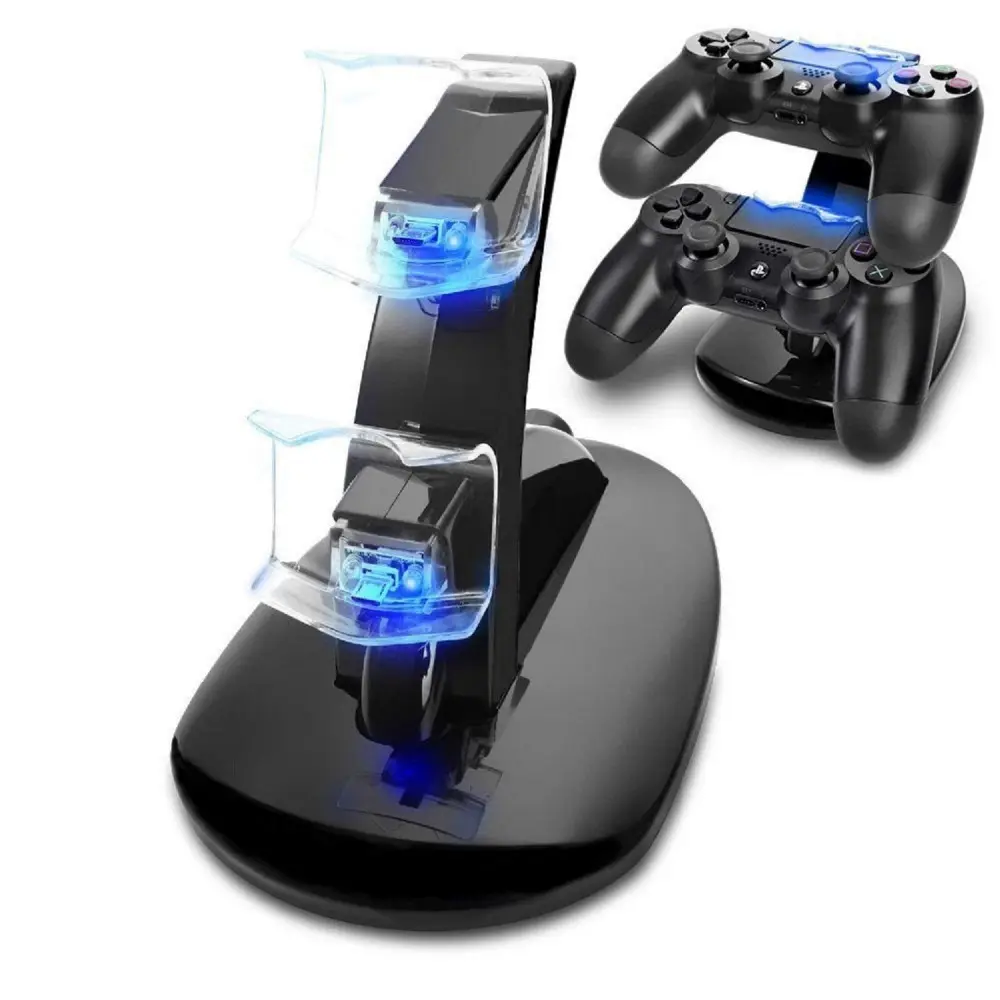 Doca para carregamento de joystick, carregador de joystick, carregador de controles, usb duplo, carregador, para ps4, sony playstation 4, ps4, pro, ps4, slim