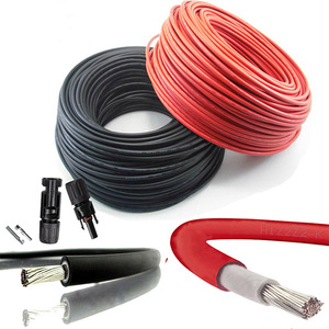 Tüv onaylı kırmızı siyah pil güneş elektrik kablosu DC 4MM2 6MM2 10MM2 16MM2 bakır XLPE PVC GÜNEŞ PANELI fotovoltaik sistemi - Product Image 1