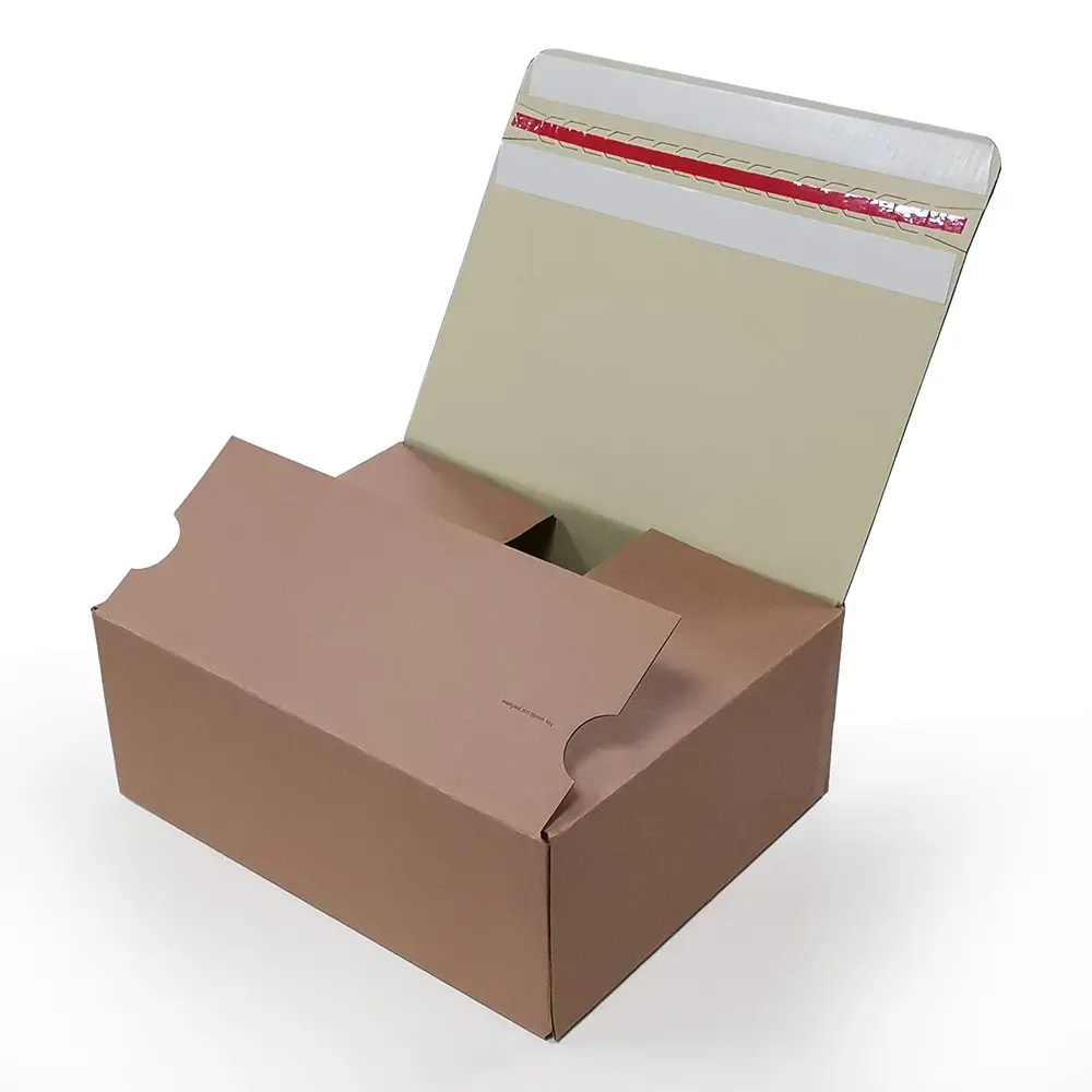 Cartón corrugado Kraft marrón personalizado tira de rasgadura envío suscripción regalo cajas de correo para embalaje biodegradable