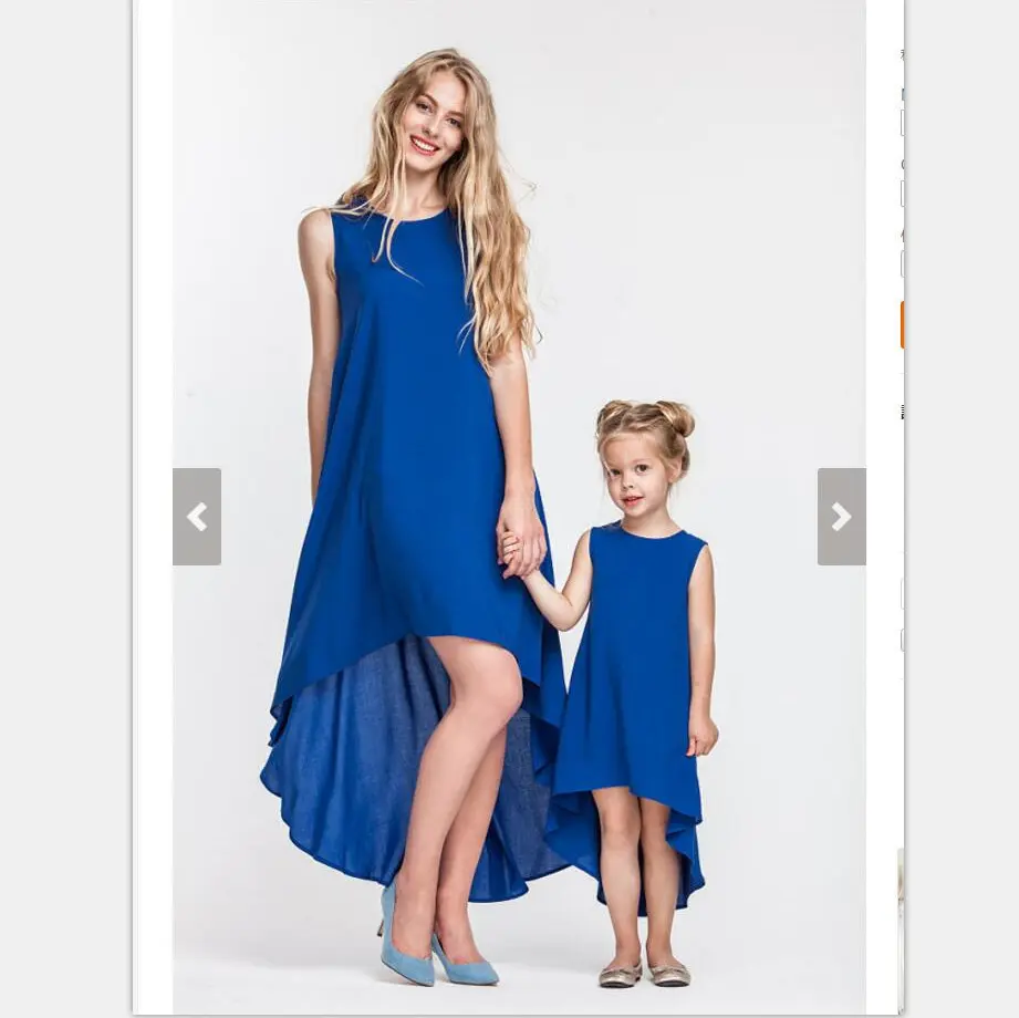 Chiffon New Style Matching Mother And Me Dresses Maxi Long Frock Design Child Dress
