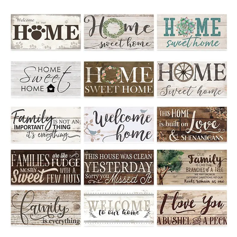 Placa de arte para el hogar, señal de madera artesanal, decoración de pared, Vintage, para el hogar
