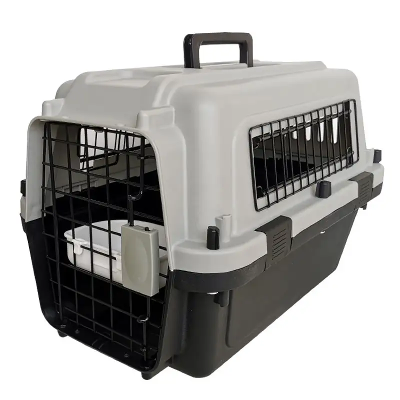 חברת תעופה מפלסטיק מאושרת כלב תחבורה תיבת חיות מחמד כלובים שקית נושאת נסיעות ארגזים kennel