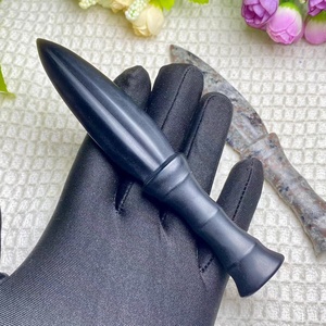 Tinh thể tự nhiên Obsidian/yooperlite phong thủy khắc Dao găm thủ công mô hình Dao đánh bóng khắc trang trí nhà Quà Tặng - Product Image 1