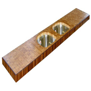 结束谷物枫木厨房酒吧屠夫块桌面 - Product Image 5