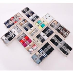 2023082034 Stock Cheap Promotion Cotton <strong>Socks</strong> for Men women with packing in BOX color pattern random (price for one pair) - Product Image 2
