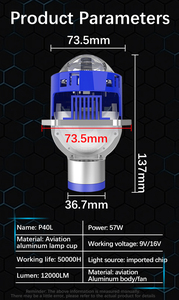 2024 yeni varış Ultra yüksek güç 120W Bi LED lazer projektör Lens far çift H4 H7 Hi/Lo işın 6000K renk sıcaklığı - Product Image 6