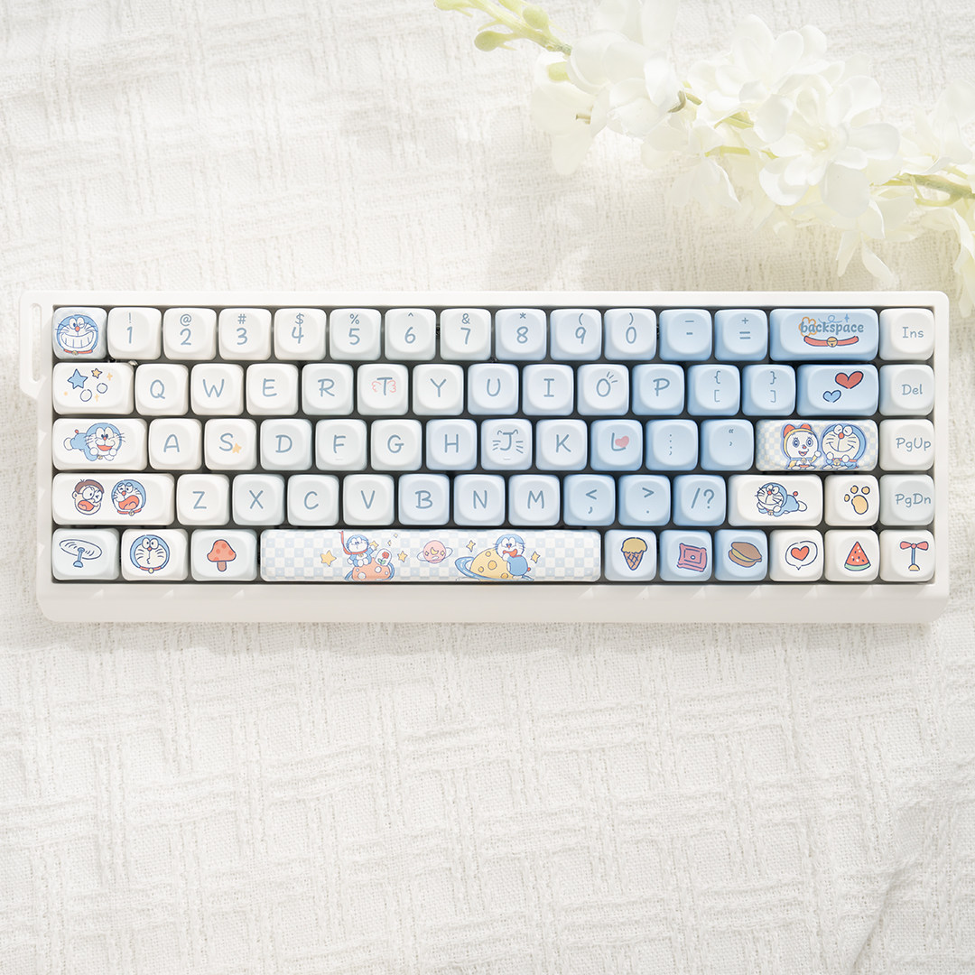 คีย์บอร์ด White-M68 + คีย์แคป M-OA Dora