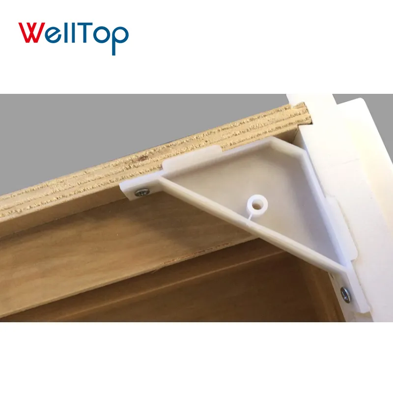 WELLTOP-soportes de esquina para estante, ángulo de 90 grados, soporte triangular de plástico blanco, novedad de 14.109