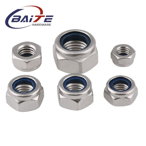 M6 M8 chống trượt Nylon tự khóa Nut với thép không gỉ bên ngoài Hex 304 316 hình lục giác khóa Nut cho an toàn buộc - Product Image 6