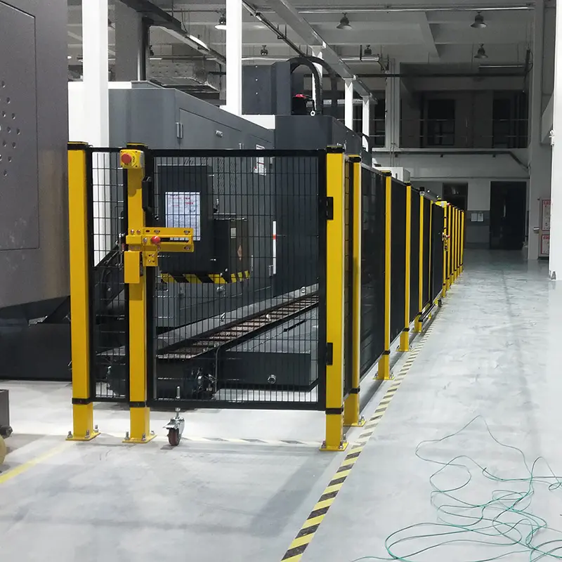 Guarda-corpo mecânico personalizado para equipamentos de rede de isolamento de proteção de oficina industrial
