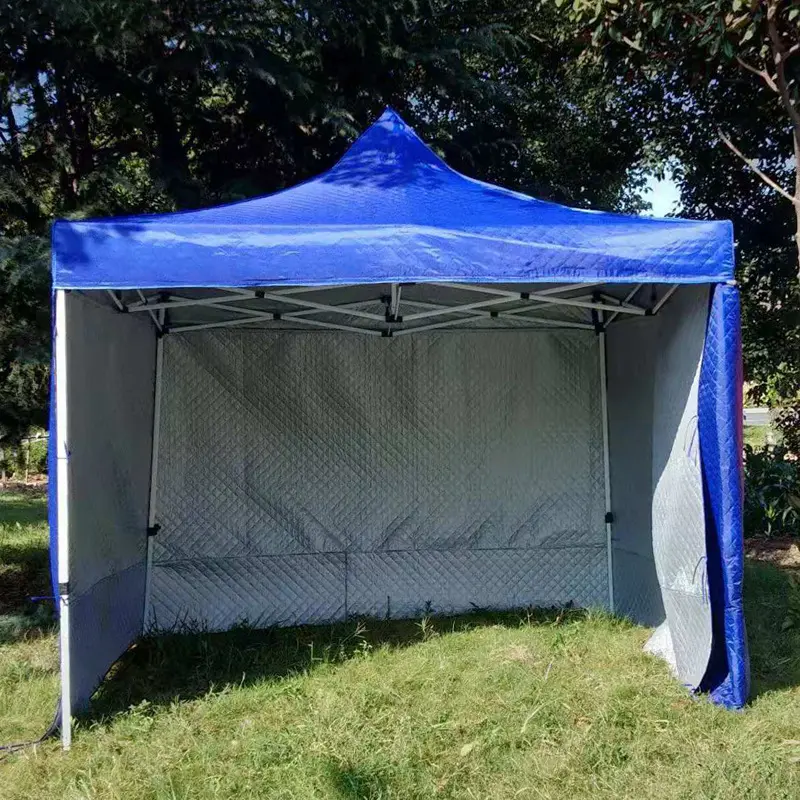 Tienda de campaña de algodón con material de aislamiento térmico, gazebo plegable de acero para exteriores, 3x3, resistente al agua y al calor