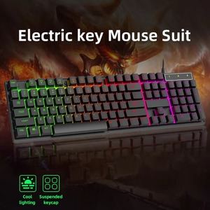 Juego de teclado y ratón para juegos duradero y económico con retroiluminación LED para uso en computadoras portátiles de escritorio, anticaída y multifuncional - Product Image 3