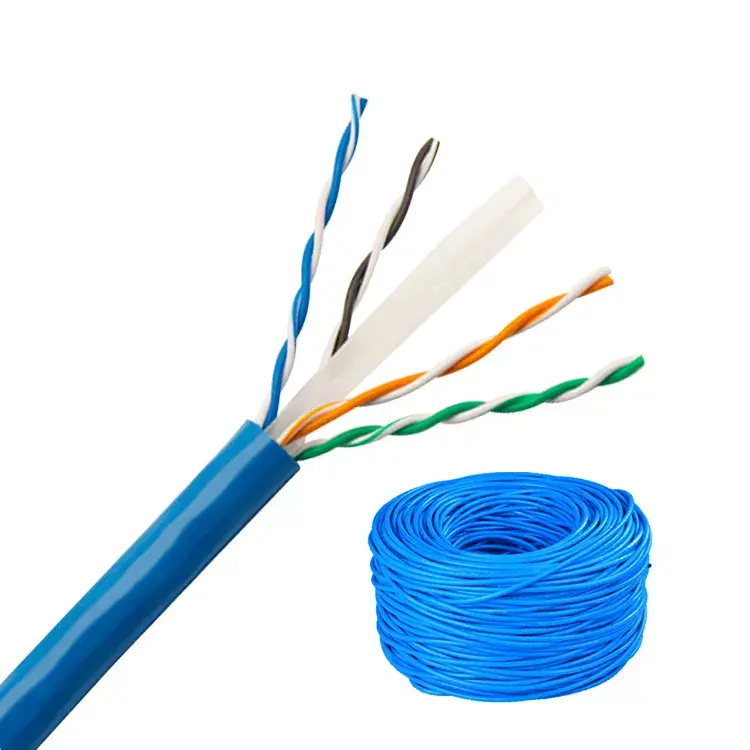 Fabrika fiyat Lan kablosu 1000ft çıplak bakır 4 çift UTP ağ kablosu cat6 utp 0.5mm bakır kapalı ağ kablosu