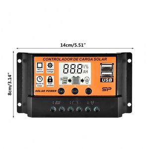 10 A 20 A 30 A 40 A 50 A 60 A 100 A MPPT PWM Solarladeregler 12 V 24 V Solarpanel-/Batterieregler mit Doppel-USB-Anschluss LCD-Anzeige - Product Image 4