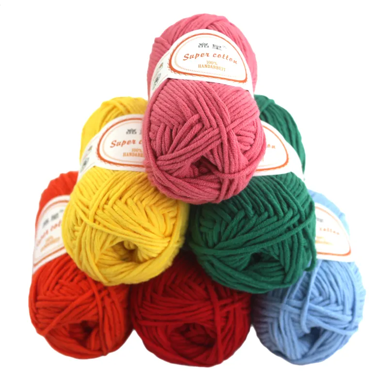 China knitting yarn manufacturer smb best selling 50g balls solid color cotton acrylic yarn