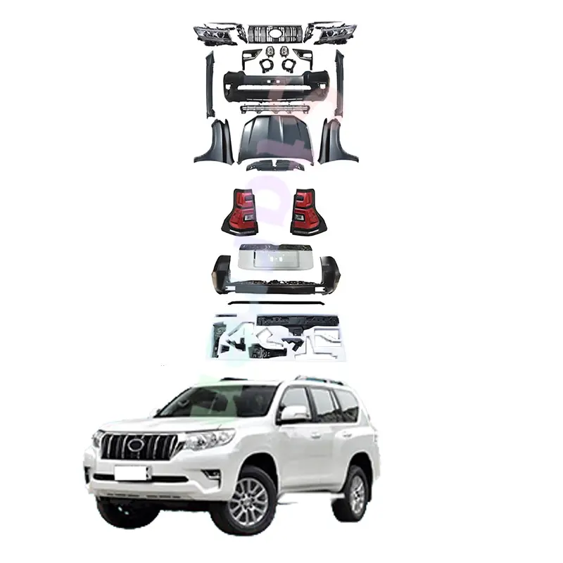 Kit de carrocería de alta calidad para coche, luz delantera de rejilla de parachoques trasero, actualización a 2018, para Toyota prado 150, kit de carrocería FJ150, 2010_2017