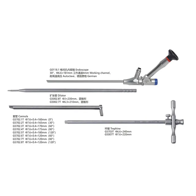 Orthopédique allemand de haute qualité 6.6mm 30 degrés transvertébral foramina endoscopique instruments chirurgicaux