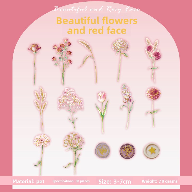 Magnifiques fleurs, teint cramoisi