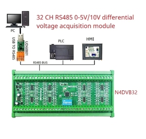 DC 12V 24V N4DVB32 32-AI RS485 collettore di tensione differenziale Modbus RTU 0-5V 0-10V ingresso analogico ADC sistema di acquisizione del segnale - Product Image 6