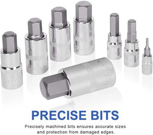 マスター六角ビットソケットセットアレンレンチビットキット、1/2 "3/8" 1/4 "ドライブ、SAE - Product Image 3