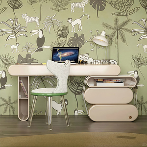 Tamanho Personalizável Cor BOCA DO LOBO Mesa Infantil Moderna Simples Estudo De Madeira Sólida Multi-Gaveta Multi-Storage Desk