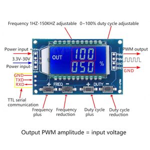 Modulo generatore di segnale XY-LPWM con Display LCD regolabile frequenza di impulsi PWM e Duty Cycle per componenti elettronici - Product Image 4
