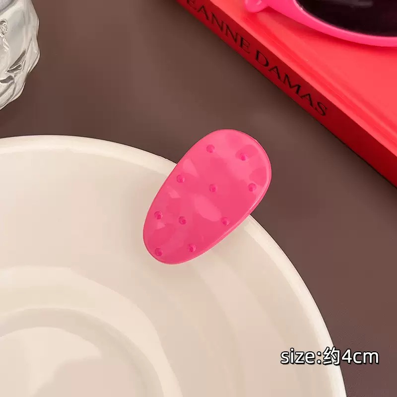 4cm clip oval-rosa roja